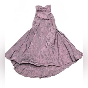Nicole Miller Purple Techno Metal Strapless Gown